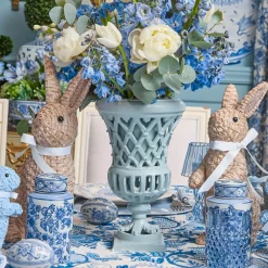Mrs. Alice Rattan Rabbit (Pair)< Spring Decorations