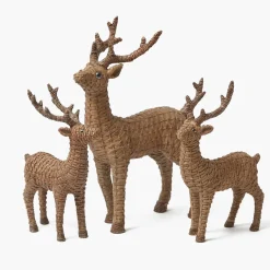Mrs. Alice Rattan Reindeer Family< Christmas Decorations