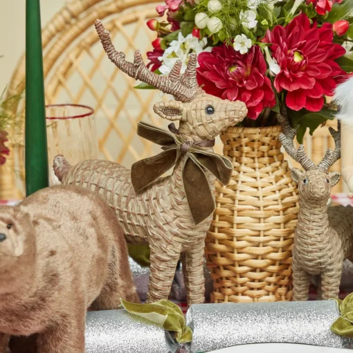 Mrs. Alice Rattan Reindeer Family< Christmas Decorations