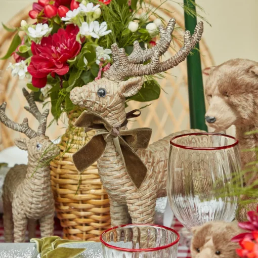 Mrs. Alice Rattan Reindeer (Pair) - 30cm< Christmas Decorations
