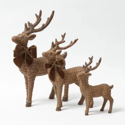 Mrs. Alice Rattan Reindeer (Pair) - 30cm< Christmas Decorations