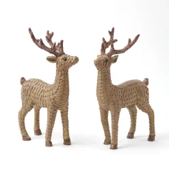 Mrs. Alice Rattan Reindeer (Pair) - 30cm< Christmas Decorations