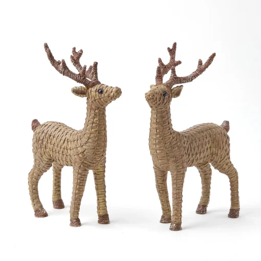 Mrs. Alice Rattan Reindeer (Pair) - 30cm< Christmas Decorations
