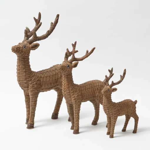 Mrs. Alice Rattan Reindeer (Pair) - 30cm< Christmas Decorations