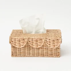 Mrs. Alice Rattan Tissue Box Holder< For The Rattan Lover | For The Homemaker
