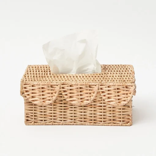 Mrs. Alice Rattan Tissue Box Holder< For The Rattan Lover | For The Homemaker