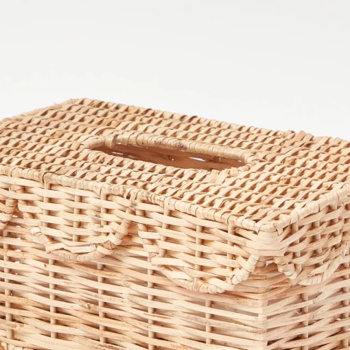 Mrs. Alice Rattan Tissue Box Holder< For The Rattan Lover | For The Homemaker