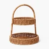 Mrs. Alice Rattan Two Tiered Stand< For The Hostess | For The Rattan Lover