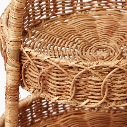 Mrs. Alice Rattan Two Tiered Stand< For The Hostess | For The Rattan Lover