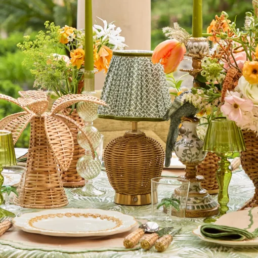 Mrs. Alice Rattan Ursula Rechargeable Lamp< Rechargeable Table Lamps | Summer Lighting