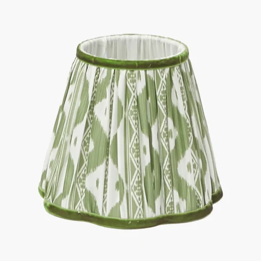 Mrs. Alice Rattan Ursula Rechargeable Lamp with Olive Ikat Shade (18cm)< Rechargeable Table Lamps