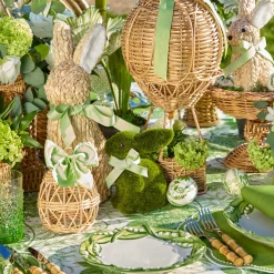 Mrs. Alice Rattan Woven Egg Family with Loops< Spring Decorations