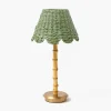 Mrs. Alice Rechargeable Bamboo Lamp with Green Seagrass Shade< Rechargeable Table Lamps