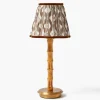 Mrs. Alice Rechargeable Bamboo Lamp with Chocolate Brown Ikat Shade (18cm)< Rechargeable Table Lamps