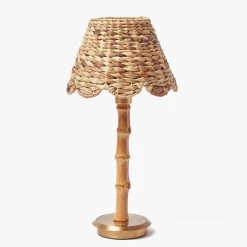 Mrs. Alice Rechargeable Bamboo Lamp with Natural Seagrass Shade< Rechargeable Table Lamps | Summer Lighting