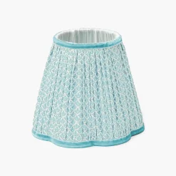 Mrs. Alice Rechargeable Bamboo Lamp with Soft Blue Lotus Shade (18cm)< Rechargeable Table Lamps