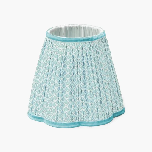 Mrs. Alice Rechargeable Bamboo Lamp with Soft Blue Lotus Shade (18cm)< Rechargeable Table Lamps