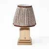 Mrs. Alice Rechargeable Lamp with Chocolate Lotus Shade (18cm)< Rechargeable Table Lamps