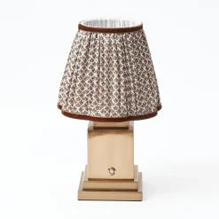 Mrs. Alice Rechargeable Lamp with Chocolate Lotus Shade (18cm)< Rechargeable Table Lamps