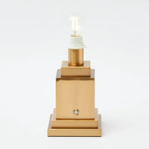 Mrs. Alice Rechargeable Lamp with Chocolate Lotus Shade (18cm)< Rechargeable Table Lamps