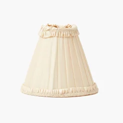 Mrs. Alice Rechargeable Lamp with Cream Frilled Silk Shade (18cm)< Rechargeable Table Lamps