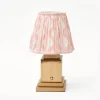 Mrs. Alice Rechargeable Lamp with Pink Ikat Shade (18cm)< Rechargeable Table Lamps