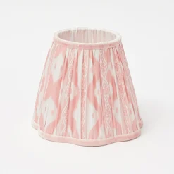 Mrs. Alice Rechargeable Lamp with Pink Ikat Shade (18cm)< Rechargeable Table Lamps