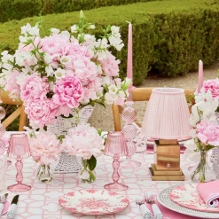 Mrs. Alice Rechargeable Lamp with Pink Lotus Shade (18cm)< Rechargeable Table Lamps