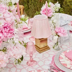 Mrs. Alice Rechargeable Lamp with Pink Lotus Shade (18cm)< Rechargeable Table Lamps