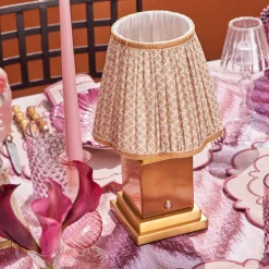 Mrs. Alice Rechargeable Lamp with Putty Lotus Shade (18cm)< Rechargeable Table Lamps