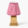Mrs. Alice Rechargeable Lamp with Raspberry Lotus Shade (18cm)< Rechargeable Table Lamps | Summer Lighting