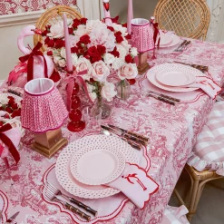 Mrs. Alice Rechargeable Lamp with Raspberry Lotus Shade (18cm)< Rechargeable Table Lamps | Summer Lighting