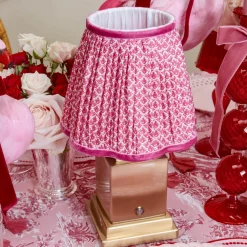 Mrs. Alice Rechargeable Lamp with Raspberry Lotus Shade (18cm)< Rechargeable Table Lamps | Summer Lighting