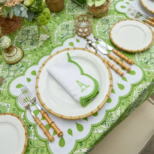 Mrs. Alice Rectangular Bettina White Placemats & Napkins (Set of 4)< Table Linen Sets | Mrs. Alice Monogram