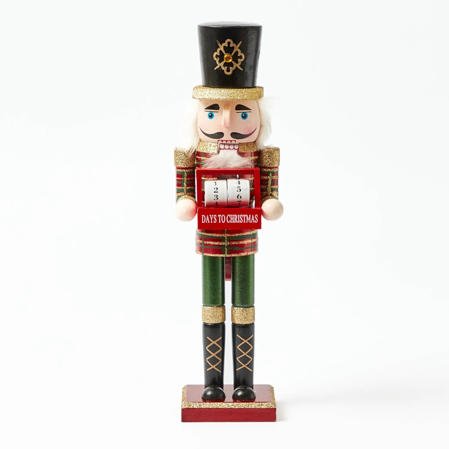Mrs. Alice Red & Green Christmas Countdown Nutcracker< Christmas Decorations