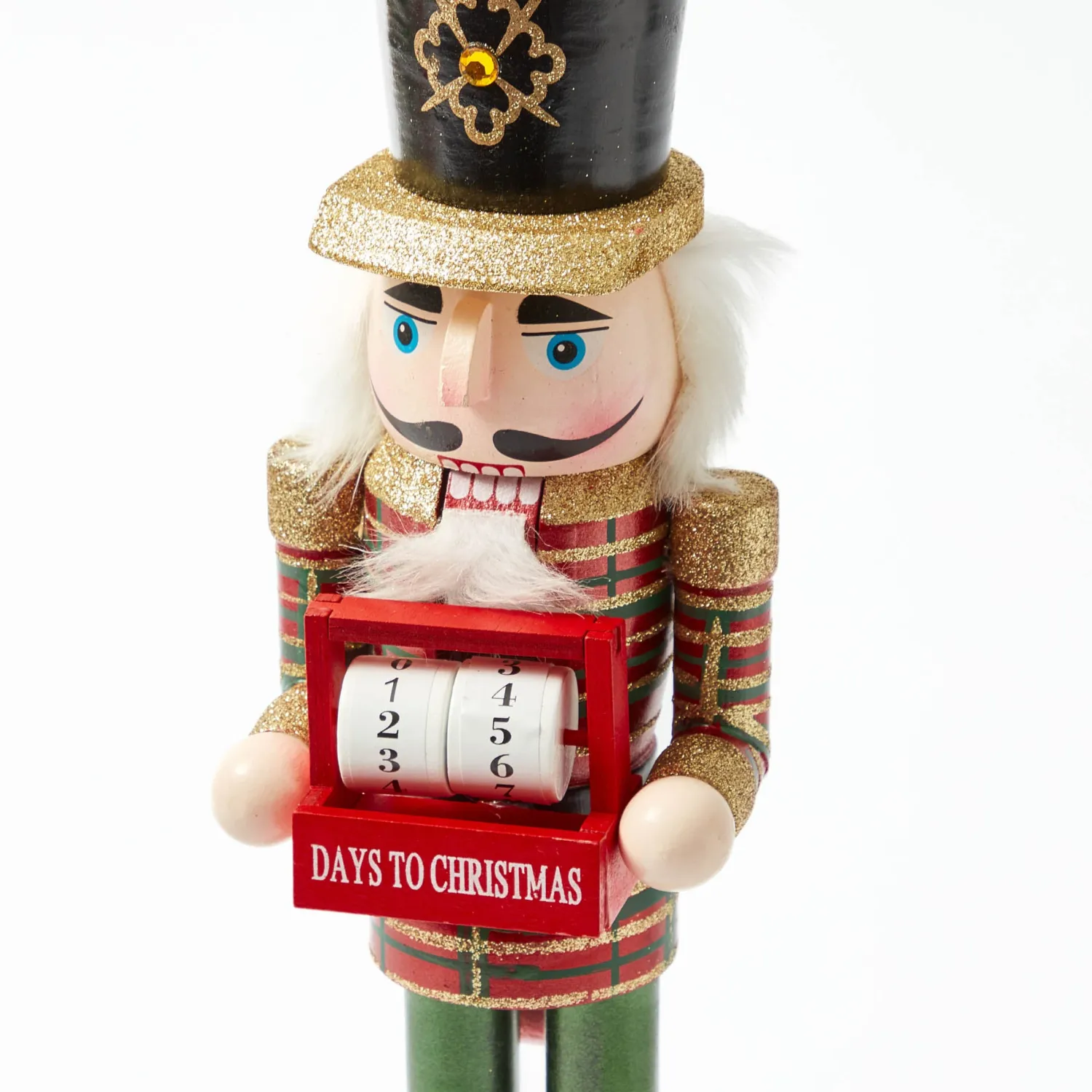 Mrs. Alice Red & Green Christmas Countdown Nutcracker< Christmas Decorations