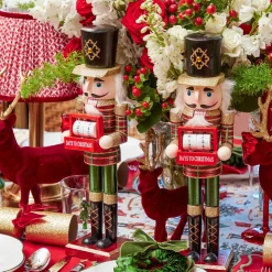 Mrs. Alice Red & Green Christmas Countdown Nutcracker< Christmas Decorations