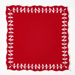 Mrs. Alice Red Bow Laurel Napkins (Set of 4)< Napkins