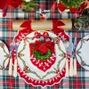 Mrs. Alice Red Bow Laurel Placemats & Napkins (Set of 4)< Table Linen Sets