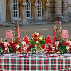 Mrs. Alice Red Bow Laurel Placemats & Napkins (Set of 4)< Table Linen Sets