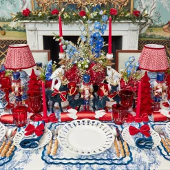 Mrs. Alice Red Ceramic Bow Candleholder (Pair)< Candle Holders