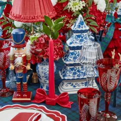 Mrs. Alice Red Ceramic Bow Candleholder (Pair)< Candle Holders