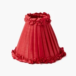 Mrs. Alice Red Frilled Silk Lampshade (18cm)< Lampshades