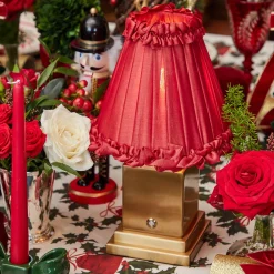Mrs. Alice Red Frilled Silk Lampshade (18cm)< Lampshades