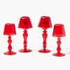 Mrs. Alice Red Glass Lantern Tea Light Holder Set< Candle Holders | Tea Light Lanterns