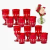 Mrs. Alice Red Scalloped Glassware (Set of 12)< Glasses | Glassware Sets