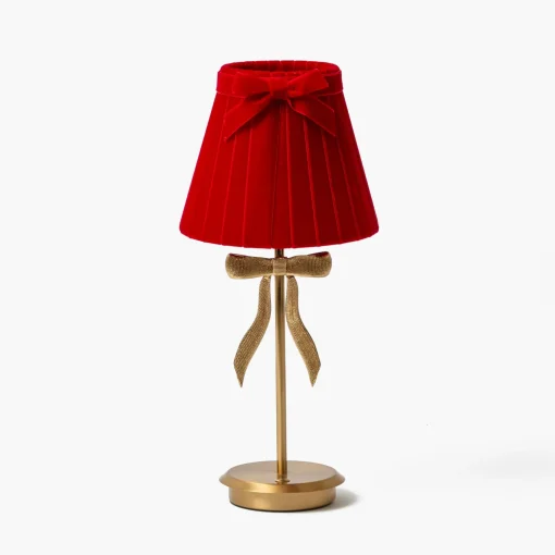Mrs. Alice Red Velvet Bow Lampshade (18cm)< Lampshades