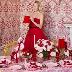 Mrs. Alice Red Velvet Bow Lampshade (18cm)< Lampshades