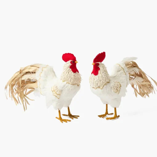 Mrs. Alice Ronnie the Rooster (Pair) - 30cm< Spring Decorations