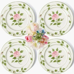 Mrs. Alice Rose Bud Dinner Plates (Set of 4)< Dinner Plates | Crockery Sets